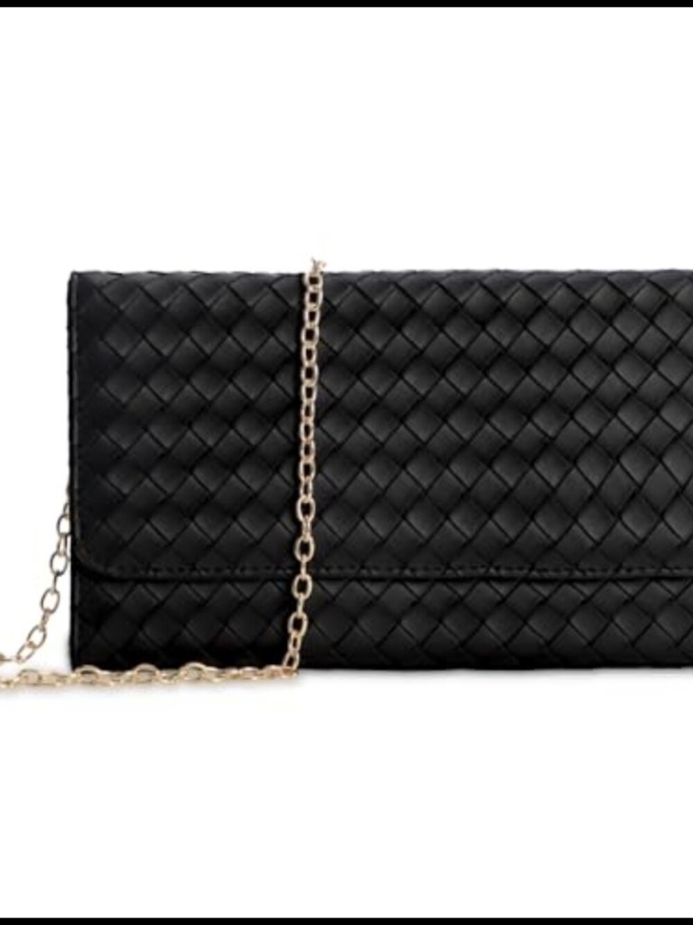 Crossbody Bag with Removable Gold Chain & Card Slots Clutch Purse